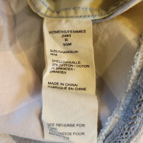 Woolrich Pastel Plaid Sleeveless Blouse Cotton/Spandex‎ Sz M - Picture 3 of 15